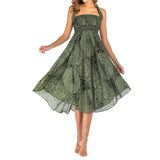 Maxbell Fashion Women Skirts Bottom Skirt Costume Bohemian High Waist Clothing green