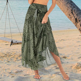 Maxbell Fashion Women Skirts Bottom Skirt Costume Bohemian High Waist Clothing green