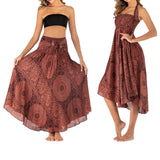 Maxbell Fashion Women Skirts Bottom Skirt Costume Bohemian High Waist Clothing orange