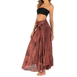 Maxbell Fashion Women Skirts Bottom Skirt Costume Bohemian High Waist Clothing orange