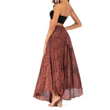 Maxbell Fashion Women Skirts Bottom Skirt Costume Bohemian High Waist Clothing orange