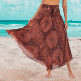 Maxbell Fashion Women Skirts Bottom Skirt Costume Bohemian High Waist Clothing orange