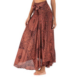 Maxbell Fashion Women Skirts Bottom Skirt Costume Bohemian High Waist Clothing orange