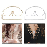 Maxbell Shiny Rhinestone Chest Bracket Bra Chain Body Jewelry Nightclub Beach Party Gold