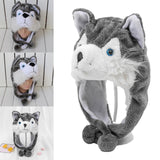 Maxbell Plush Animal Winter Hat Party Women Men Novelty Kids Headgear Husky Beanie