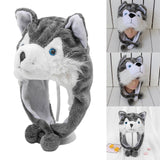 Maxbell Plush Animal Winter Hat Party Women Men Novelty Kids Headgear Husky Beanie