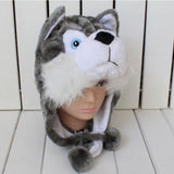 Maxbell Plush Animal Winter Hat Party Women Men Novelty Kids Headgear Husky Beanie