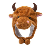 Maxbell Cute Cow Beanie Headgear Adults Kids Fancy Dress Plush Animal Winter Hat Brown