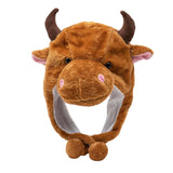 Maxbell Cute Cow Beanie Headgear Adults Kids Fancy Dress Plush Animal Winter Hat Brown