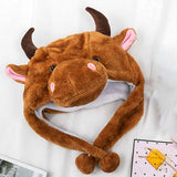 Maxbell Cute Cow Beanie Headgear Adults Kids Fancy Dress Plush Animal Winter Hat Brown