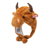 Maxbell Cute Cow Beanie Headgear Adults Kids Fancy Dress Plush Animal Winter Hat Brown