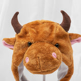 Maxbell Cute Cow Beanie Headgear Adults Kids Fancy Dress Plush Animal Winter Hat Brown