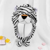 Maxbell Animal Hats Cosplay Costume Headgear Stuffed Cap Novelty for Carnival Women White Tiger