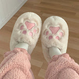 Maxbell Cute Winter Slippers Indoor On Warm Adults Fall Kids L White