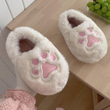 Maxbell Cute Winter Slippers Indoor On Warm Adults Fall Kids L White