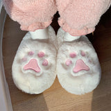 Maxbell Cute Winter Slippers Indoor On Warm Adults Fall Kids L White