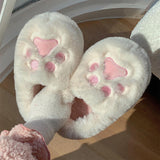 Maxbell Cute Winter Slippers Indoor On Warm Adults Fall Kids L White