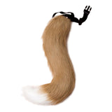 Maxbell Faux Fur Cat Ears and Tail Set Costume Fancy Dress Gift for Stage Shows Khaki