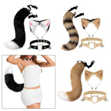 Maxbell Faux Fur Cat Ears and Tail Set Costume Fancy Dress Gift for Stage Shows Khaki