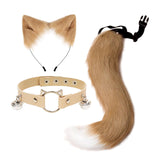 Maxbell Faux Fur Cat Ears and Tail Set Costume Fancy Dress Gift for Stage Shows Khaki