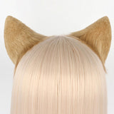 Maxbell Faux Fur Cat Ears and Tail Set Costume Fancy Dress Gift for Stage Shows Khaki