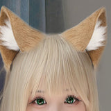 Maxbell Faux Fur Cat Ears and Tail Set Costume Fancy Dress Gift for Stage Shows Khaki