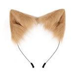 Maxbell Faux Fur Cat Ears and Tail Set Costume Fancy Dress Gift for Stage Shows Khaki