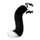 Maxbell Faux Fur Cat Ears and Tail Set Costume Fancy Dress Gift for Stage Shows Black White