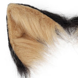 Maxbell Faux Fur Cat Ears and Tail Set Costume Fancy Dress Gift for Stage Shows Black Yellow
