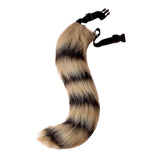 Maxbell Faux Fur Cat Ears and Tail Set Costume Fancy Dress Gift for Stage Shows Black Yellow