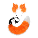 Maxbell Faux tail fox Furry Easy wearing Clip Ears for Women Teen Halloween Orange White