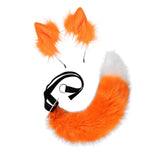 Maxbell Faux tail fox Furry Easy wearing Clip Ears for Women Teen Halloween Orange White