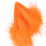 Maxbell Faux tail fox Furry Easy wearing Clip Ears for Women Teen Halloween Orange White