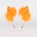 Maxbell Faux tail fox Furry Easy wearing Clip Ears for Women Teen Halloween Orange White