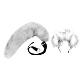 Maxbell Faux tail fox Furry Easy wearing Clip Ears for Women Teen Halloween White Black