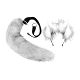 Maxbell Faux tail fox Furry Easy wearing Clip Ears for Women Teen Halloween White Black