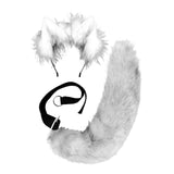 Maxbell Faux tail fox Furry Easy wearing Clip Ears for Women Teen Halloween White Black