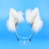 Maxbell Faux tail fox Furry Easy wearing Clip Ears for Women Teen Halloween White Black