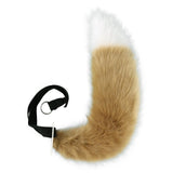 Maxbell Faux tail fox Furry Easy wearing Clip Ears for Women Teen Halloween Camel of White