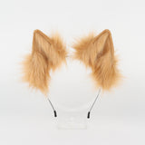 Maxbell Faux tail fox Furry Easy wearing Clip Ears for Women Teen Halloween Camel of White