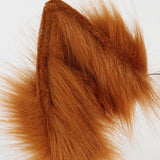 Maxbell Faux tail fox Furry Easy wearing Clip Ears for Women Teen Halloween Brown and White