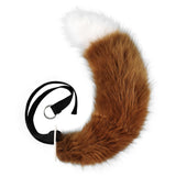 Maxbell Faux tail fox Furry Easy wearing Clip Ears for Women Teen Halloween Brown and White