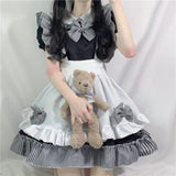 Maxbell Maid Costume Women Girls White Apron Dress Maid Dress Gothic Lolita Dresses XXL