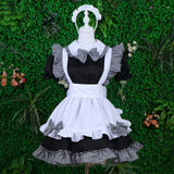 Maxbell Maid Costume Women Girls White Apron Dress Maid Dress Gothic Lolita Dresses XXL