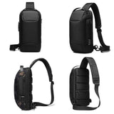 Maxbell Sling Bag for Men with Lock Backpack Handbag for Cycling Camping Travelling Black