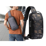 Maxbell Sling Bag for Men with Lock Backpack Handbag for Cycling Camping Travelling Black