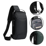 Maxbell Sling Bag for Men with Lock Backpack Handbag for Cycling Camping Travelling Black