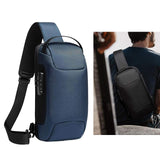 Maxbell Sling Bag for Men with Lock Backpack Handbag for Cycling Camping Travelling Blue