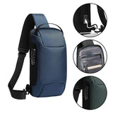 Maxbell Sling Bag for Men with Lock Backpack Handbag for Cycling Camping Travelling Blue