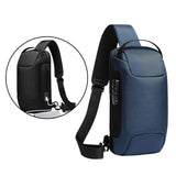 Maxbell Sling Bag for Men with Lock Backpack Handbag for Cycling Camping Travelling Blue